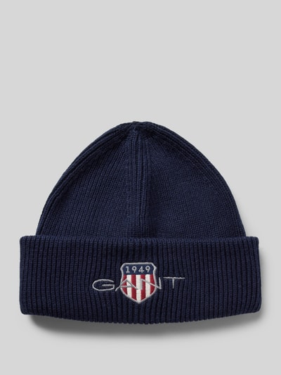 Gant Beanie mit Label-Stitching Dunkelblau 1