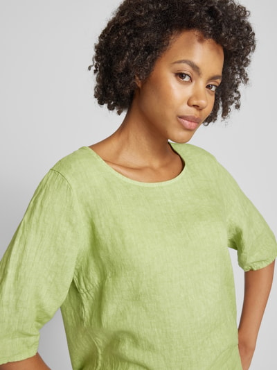 ZABAIONE Linnen blouse met 3/4-mouwen, model 'So44phie' Lichtgroen - 3