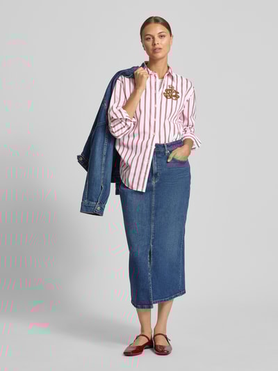 Lauren Ralph Lauren Regular fit overhemdblouse met labelapplicatie, model 'KOTTA' Rood gemêleerd - 1