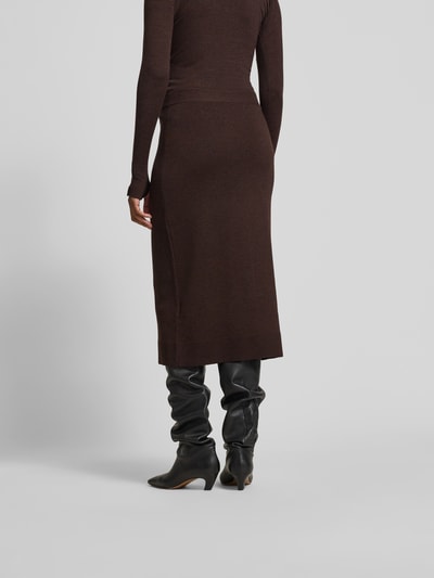 Victoria Beckham Midirock in Strick-Optik Dunkelbraun 5