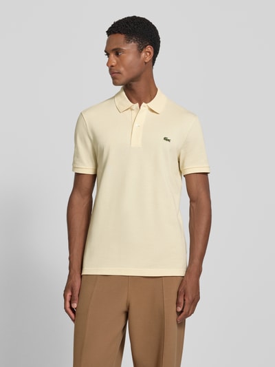 Lacoste Slim Fit Poloshirt aus reiner Baumwolle Beige Melange 4