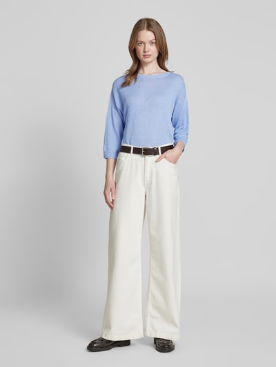 Weekend Max Mara Loose Fit Strickpullover aus reinem Leinen Modell 'SELZ' Hellblau 1