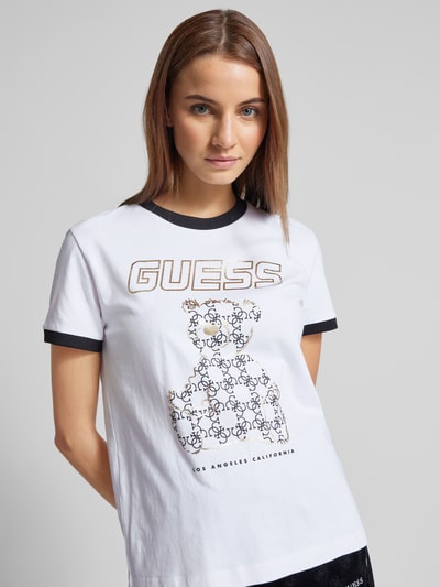 Guess Activewear T-shirt z nadrukiem z motywem z logo Biały 3