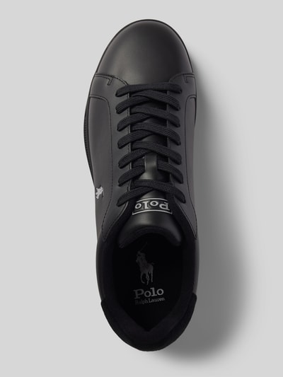 Polo Ralph Lauren Ledersneaker mit Logo- und Label-Print Modell 'HERITAGE COURT' Black 3