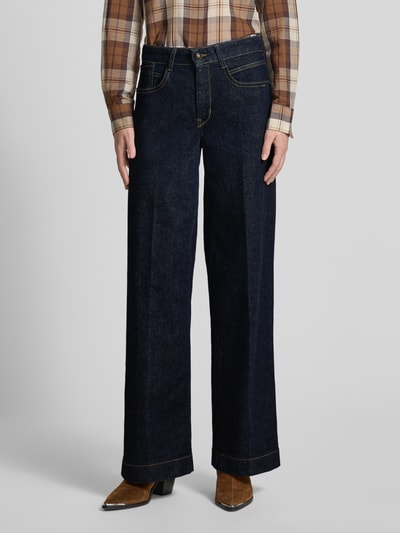 MAC Wide Fit Jeans mit Viskose-Anteil Modell 'Palazzo' Dunkelblau 4
