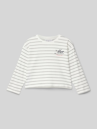 Mango Longsleeve mit Label-Print Ecru 1