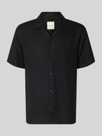 CK Calvin Klein Regular Fit Freizeithemd aus Leinen-Lyocell-Mix Black 2