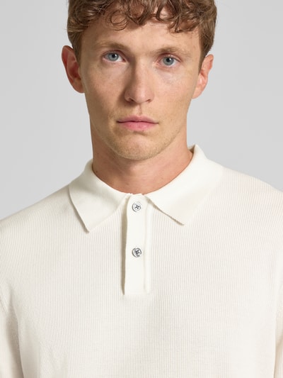 Christian Berg Men Slim Fit Poloshirt mit Knopfleiste Offwhite 3