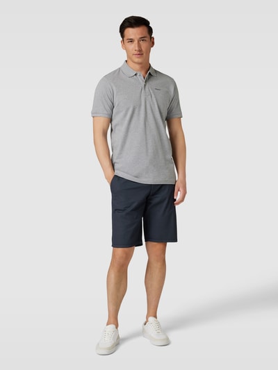 Gant Poloshirt mit Seitenschlitzen Modell 'Pique' Silber Melange 1