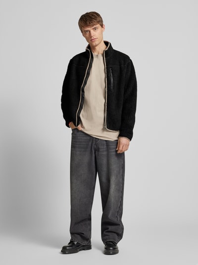 Superdry Fleecejacke mit Label-Stitching Black 1