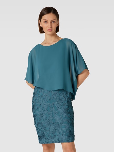 Christian Berg Cocktail Cocktailkleid mit Cape Smaragd Melange 4