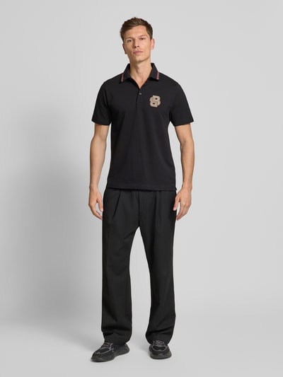 BOSS Regular Fit Poloshirt mit Logo-Badge Modell 'Parris' Black 1