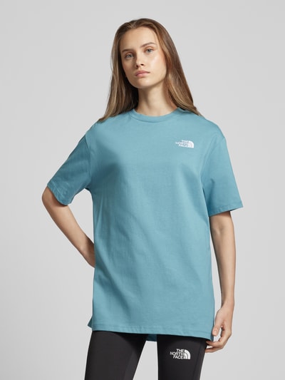 The North Face Oversized T-shirt met logostitching Oceaanblauw - 4