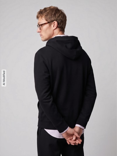 Polo Ralph Lauren Sweatjacke mit kontrastiertem Kapuzenfutter Black 5