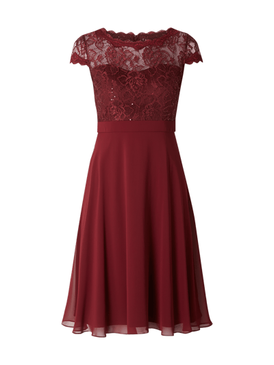 Christian Berg Cocktail Cocktailkleid mit Pailletten-Besatz  Kirsche 2