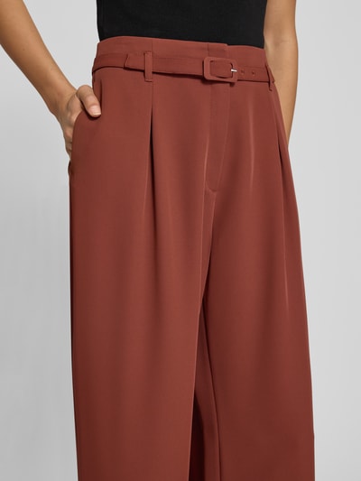 s.Oliver BLACK LABEL Wide Leg Stoffhose mit Gürtel Rostrot 3