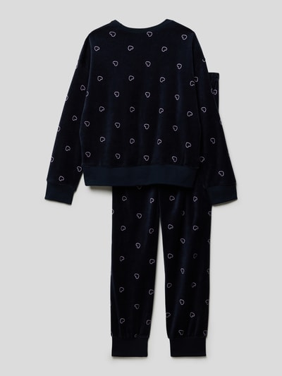 Schiesser Pyjama met all-over motief, model 'Tommorows World' Donkerblauw - 3