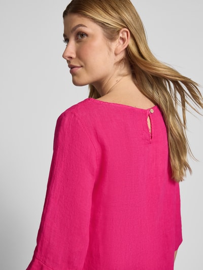 ZABAIONE Knielange jurk van puur linnen Felroze - 3