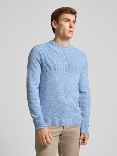 Brax Gebreide pullover met ribboorden, model 'Rick' Lichtblauw - 4