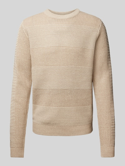 Jack & Jones Strickpullover mit Strukturmuster Modell 'HUGO' Beige 1