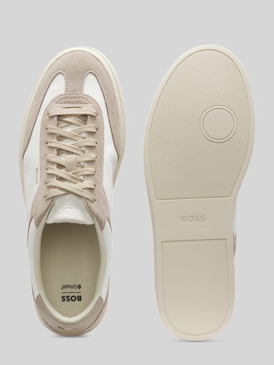 BOSS Sneakers van echt leer met labelopschrift Beige - 4