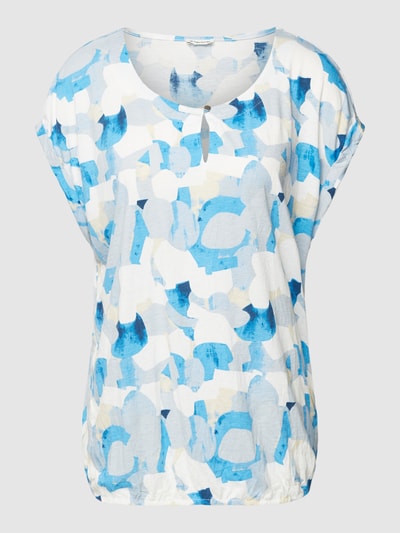 Tom Tailor T-shirt met viscose en all-over motief Lichtblauw - 2