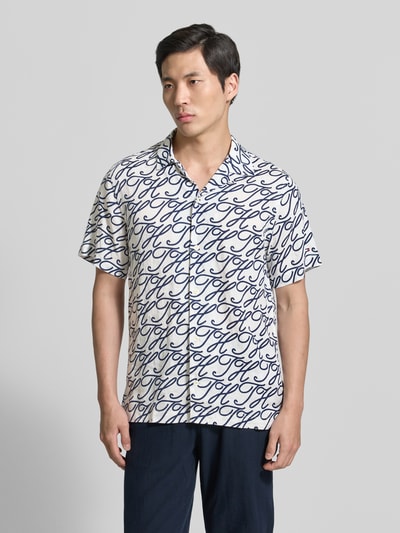 Tommy Hilfiger Regular Fit Freizeithemd aus reinem Leinen Modell 'LINEN CAMP COLLAR' Dunkelblau 4
