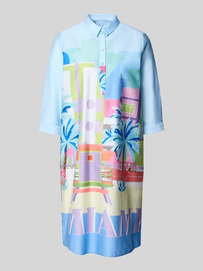 Milano Italy Knielange overhemdjurk van puur katoen Bleu - 2