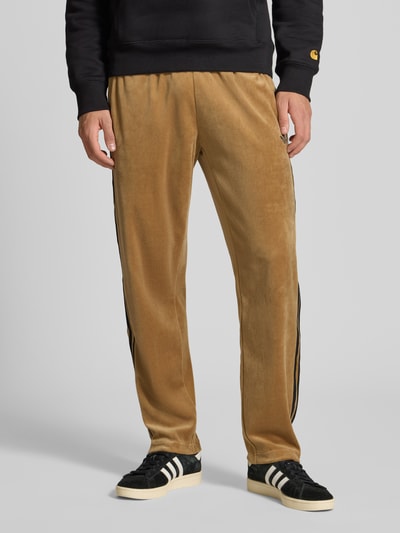 adidas Originals Spodnie dresowe o kroju relaxed fit z elastycznym pasem Średniobrązowy 4