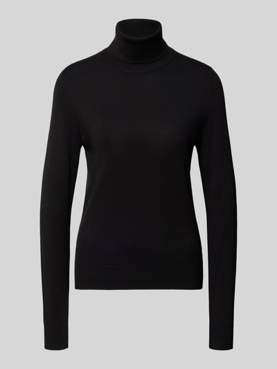 Produktfoto, Longsleeve mit Rollkragen von Christian Berg Woman in Schwarz, gerader Schnitt, gerippte Abschlüsse, glatte Textur