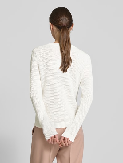 Vila Strickpullover mit gerippten Abschlüssen Modell 'dalo' Offwhite 5