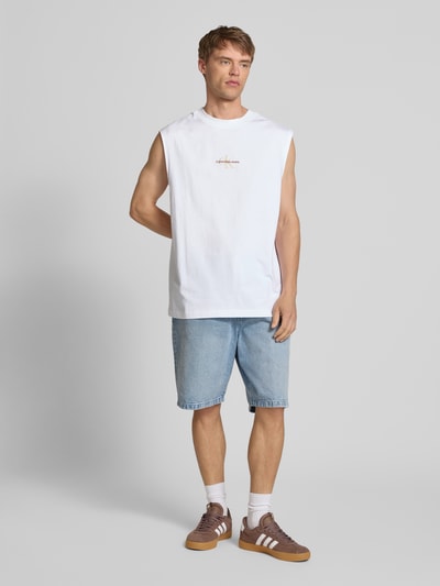 Calvin Klein Jeans Top mit Label-Stitching Offwhite 1