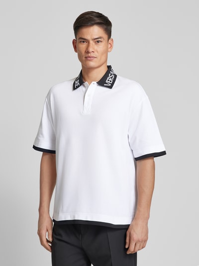 Versace Jeans Couture Poloshirt mit Label-Print Weiss 4