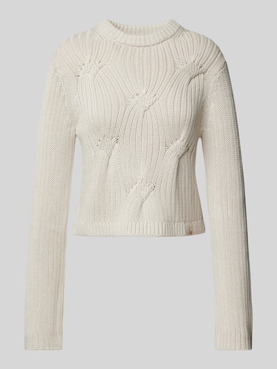 Calvin Klein Jeans Strickpullover mit gerippten Abschlüssen Ecru 1