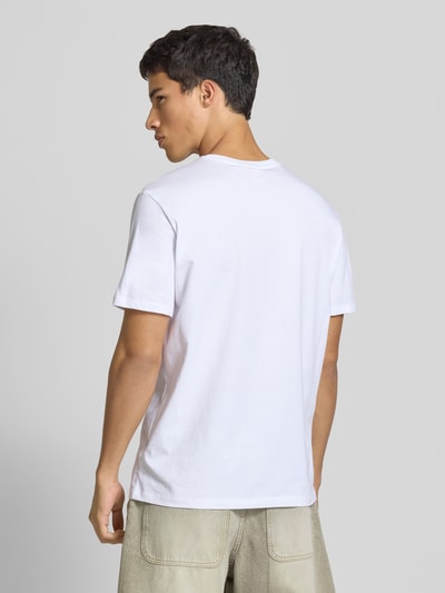 Calvin Klein Jeans T-shirt met geribde ronde hals Wit - 5