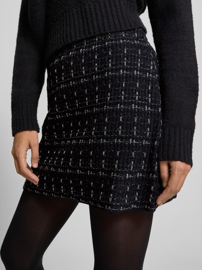 Liu Jo White Minirock mit Reißverschluss Metallic Black 3