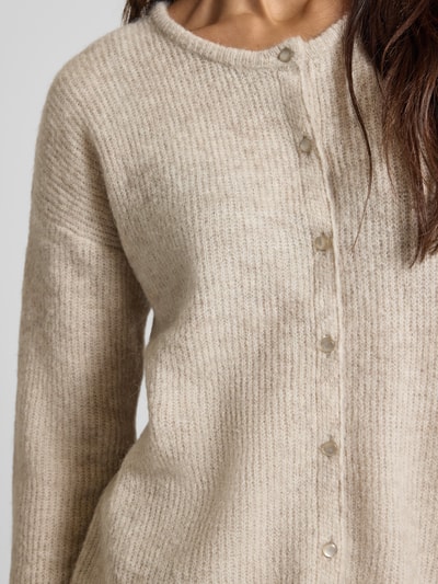 MOS MOSH Strickjacke mit Rundhalsausschnitt Modell 'Almine' Sand 3