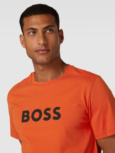 BOSS T-shirt z nadrukiem z logo Pomarańczowy 3