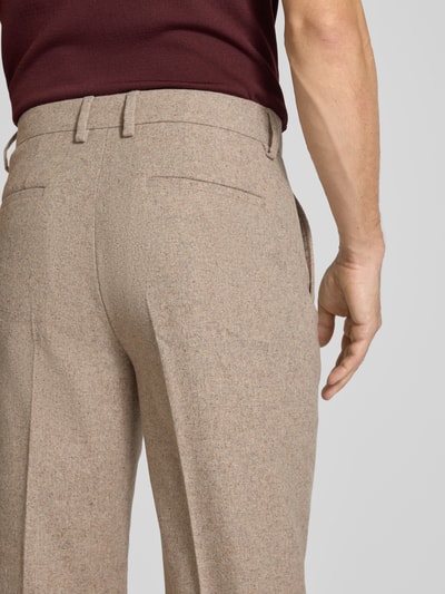 Lindbergh Regular fit stoffen broek met persplooien Zand - 3