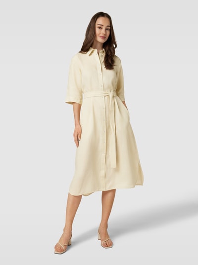 MaxMara Leisure Hemdblusenkleid mit Taillenband Modell 'PRUGNA' Sand 1