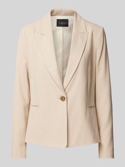 s.Oliver BLACK LABEL Regular Fit Blazer mit Viskose-Anteil in Piqué-Qualität Sand 2