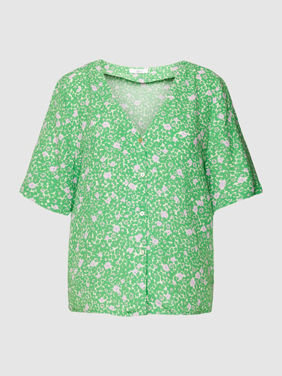 Jake*s Casual Bluzka koszulowa z wiskozy z kwiatowym wzorem Trawiasty zielony 2