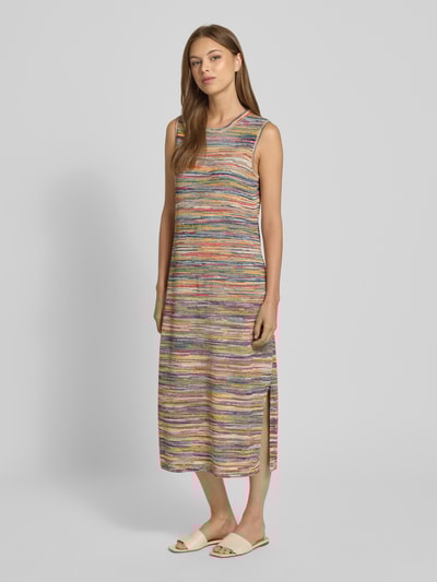 Christian Berg Woman Midikleid aus Viskose-Mix in Strick-Optik  Beige Melange 1