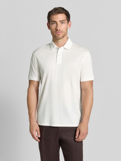 Emporio Armani Slim Fit Poloshirt mit Logo-Stitching Offwhite 4