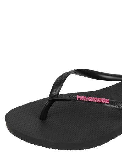 Havaianas Japonki z logo  Czarny 2