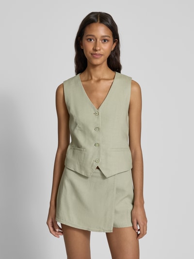 Only Regular Fit Weste mit Cinch-Bändern Modell 'CARO' Oliv 4