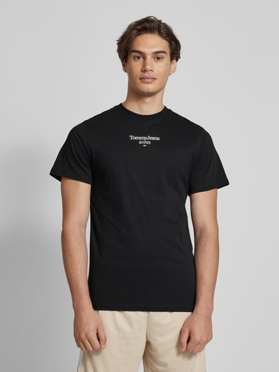 Tommy Jeans T-shirt met labelprint Zwart - 4