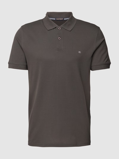 Christian Berg Men Poloshirt im unifarbenen Design Anthrazit 2