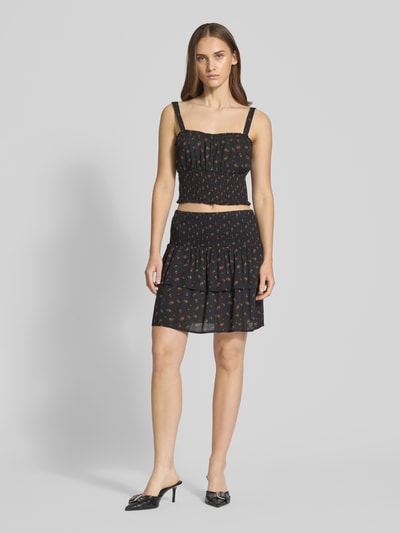 Review Minirock im Double-Layer-Look Black 1