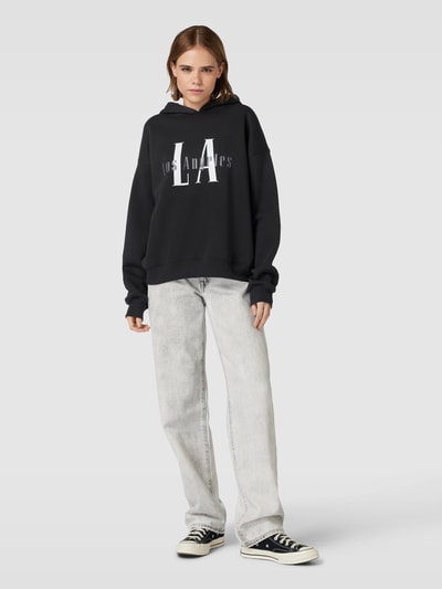 Gina Tricot Hoodie met oversized schouders Zwart - 1